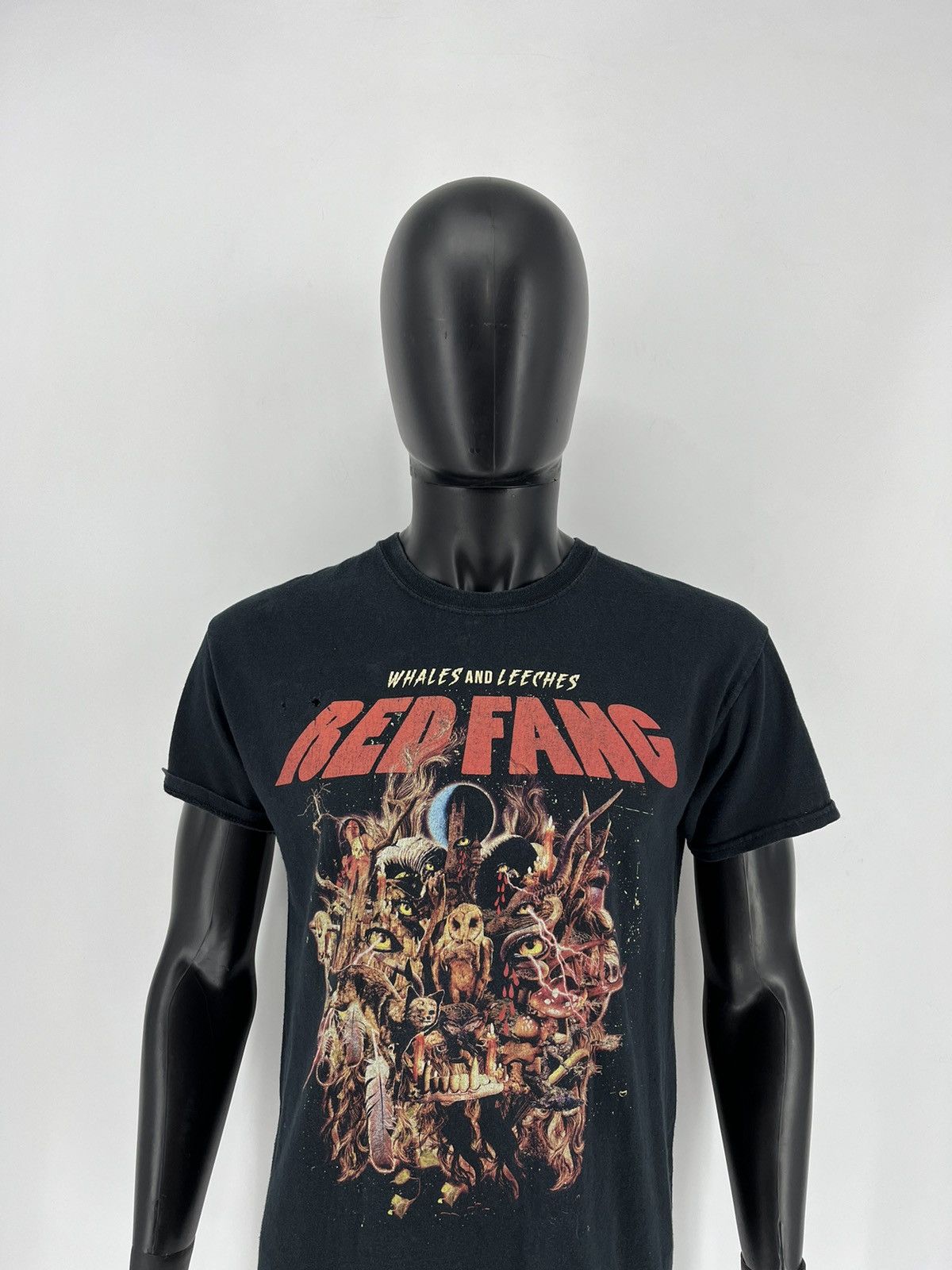 Band Tees × Vintage Vintage Y2K RED FANG CREEPY FACE ABSTRACT ANGRY HORROR BONES Size US M / EU 48-50 / 2 - 8 Thumbnail