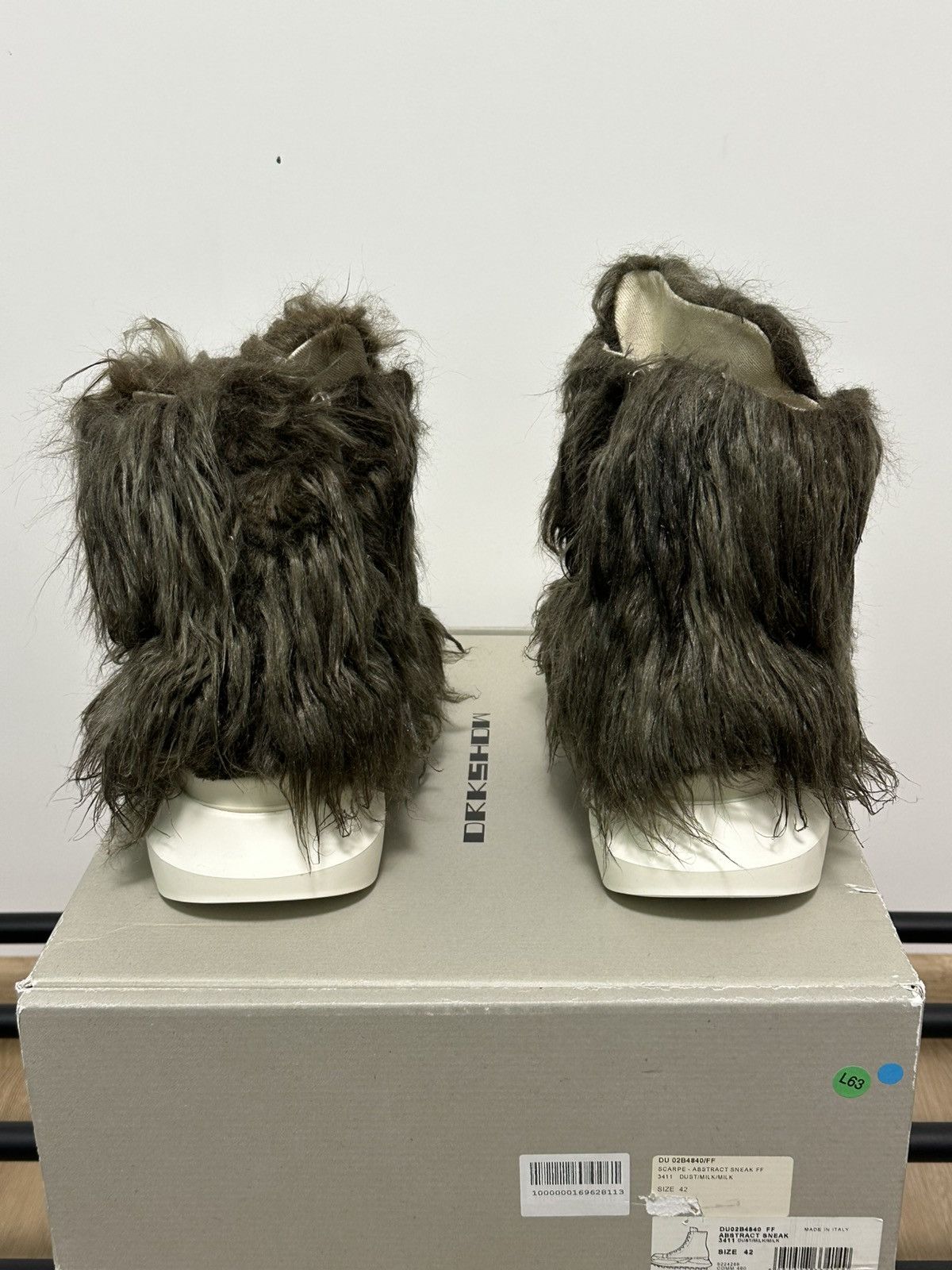 Rick Owens Drkshdw Rick Owens DRKSHDW “Yeti” Fur High Abstracts — Dust — 42 IT Size US 9.5 / EU 42-43 - 3 Thumbnail