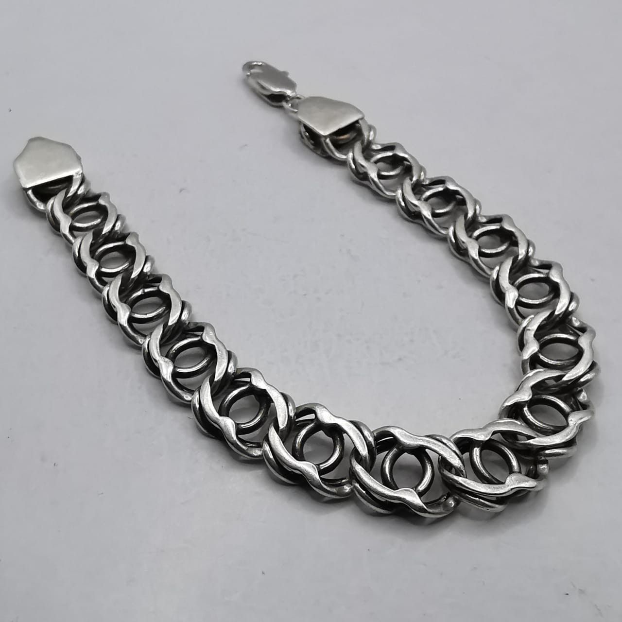 Sterling Silver Vintage Bracelet Jewelry,925 Sterling Silver,Handmade 24,65g Size ONE SIZE - 2 Thumbnail