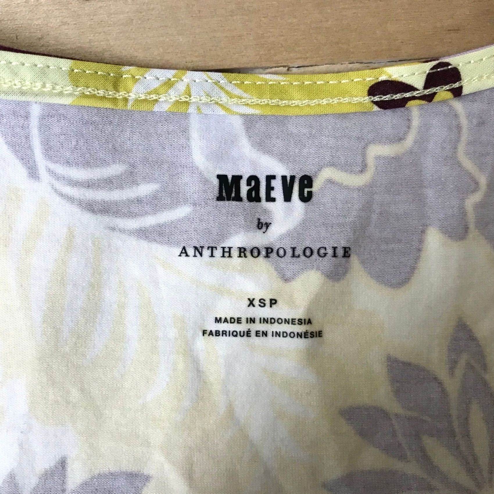 Anthropologie Maeve Anthropologie Yellow Floral Ruched Drawstring Crop Top PXS Adult Womens Size XS / US 0-2 / IT 36-38 - 7 Thumbnail