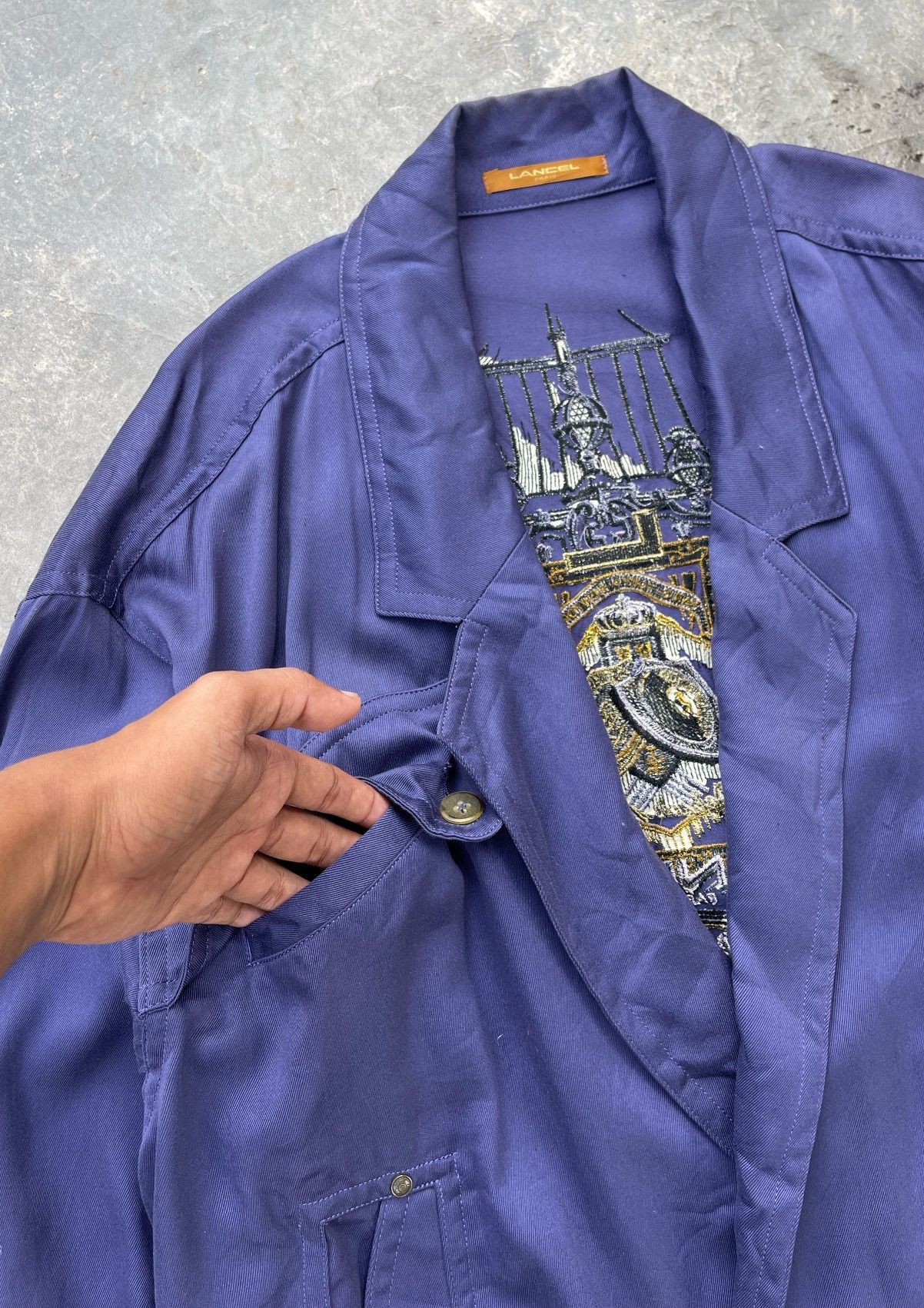 Lancel 🔥Vintage Lancel Paris Embroidered Logo Jacket Size US L / EU 52-54 / 3 - 8 Thumbnail