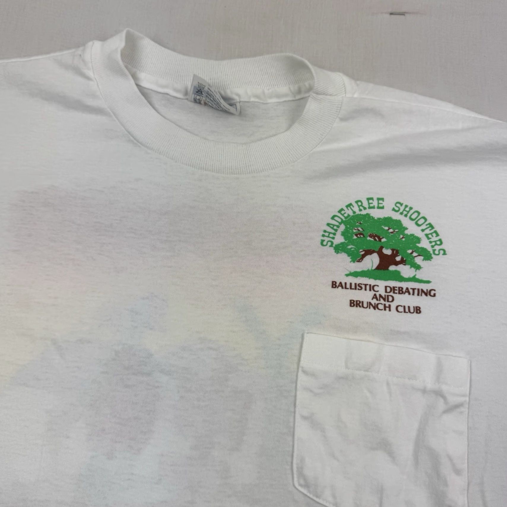 Hanes VINTAGE Hanes 90s Gun And Brunch Club T-Shirt Men XL White Solid Crew Neck Short Sleeve Adult Size US XL / EU 56 / 4 - 5 Thumbnail