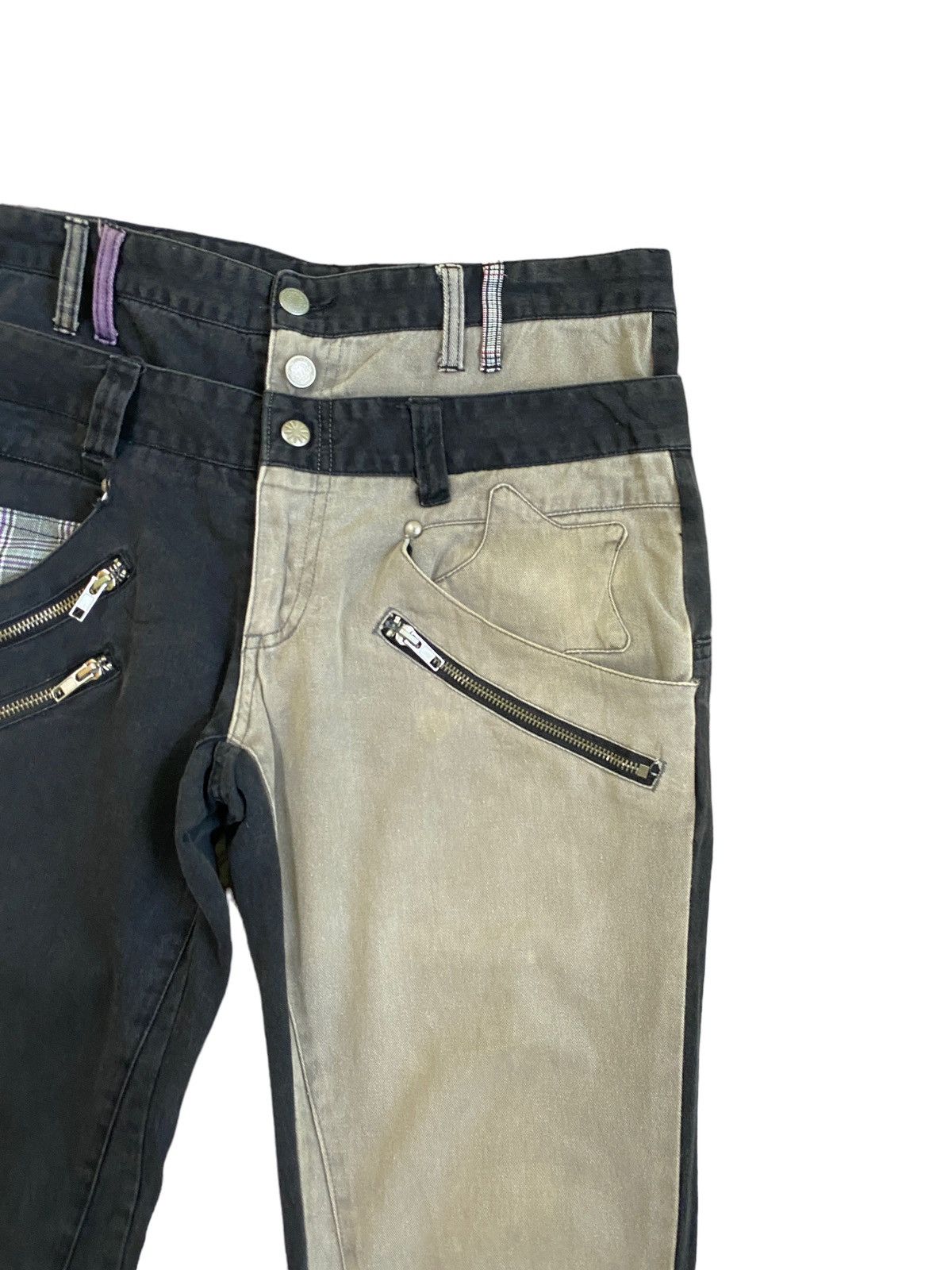 Hysteric Glamour × Japanese Brand Double Waist 2 tone Colour Many Dope Zipper Pants Size US 30 / EU 46 - 5 Thumbnail