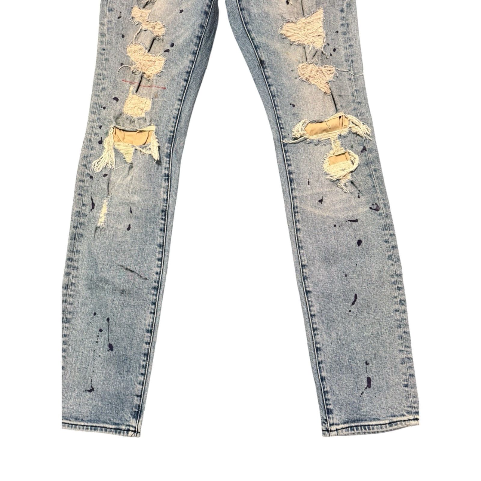 Prps PRPS Le Sabre Slim Tapered Jeans Size 30 Light Wash Distressed Paint Splatter Jeans Size US 30 / EU 46 - 3 Thumbnail