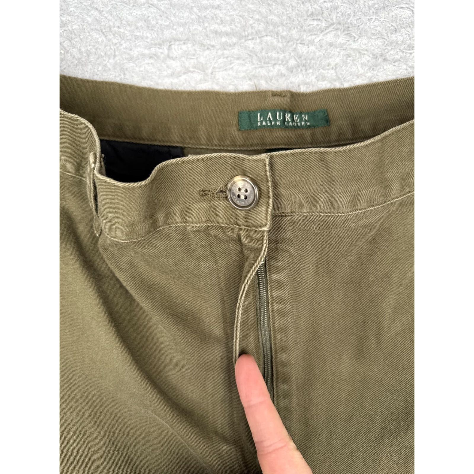 Ralph Lauren VINTAGE Lauren Ralph Lauren Shorts Womens 16 Green Khaki Chino Cotton Walking Casual Shirt Mens Girls? Size 38" / US 16 / IT 52 - 6 Thumbnail