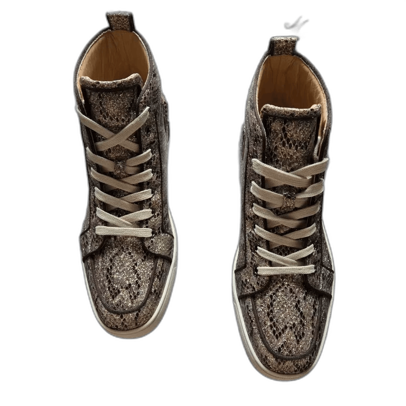 Christian Louboutin Christian Louboutin High-Top Snakeskin Sneakers Size US 10.5 / EU 43-44 - 1 Thumbnail