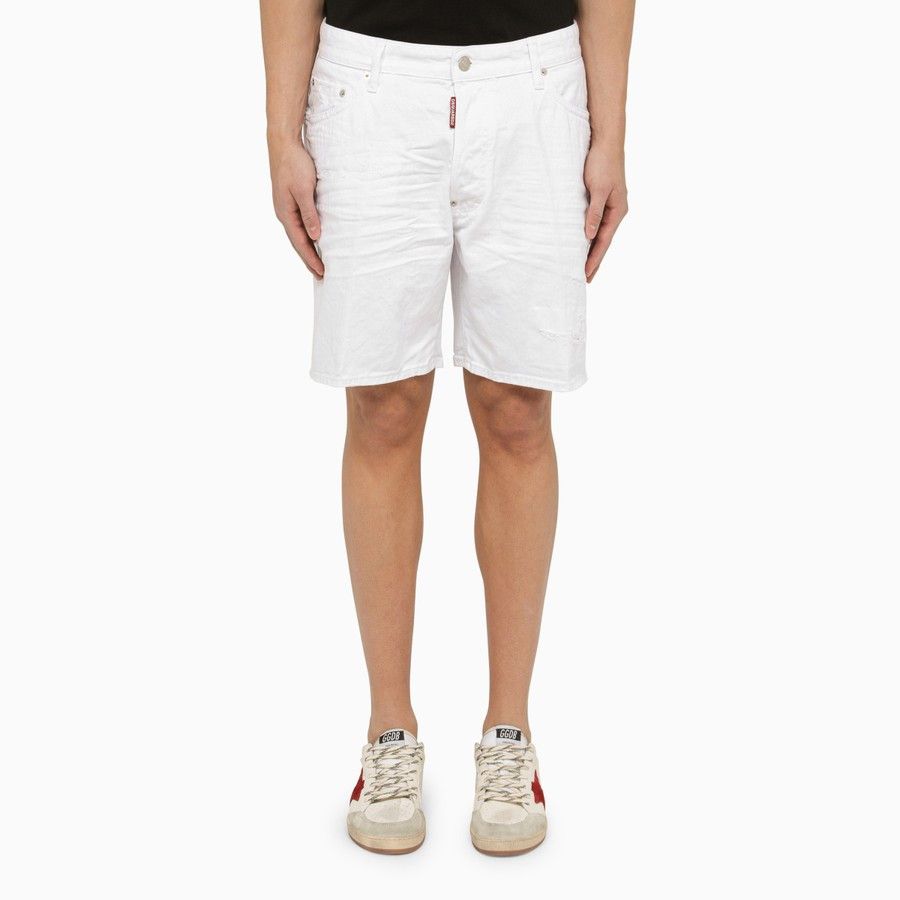 image of Dsquared2 O1D2Blof0324 Shorts In White, Men's (Size 30)