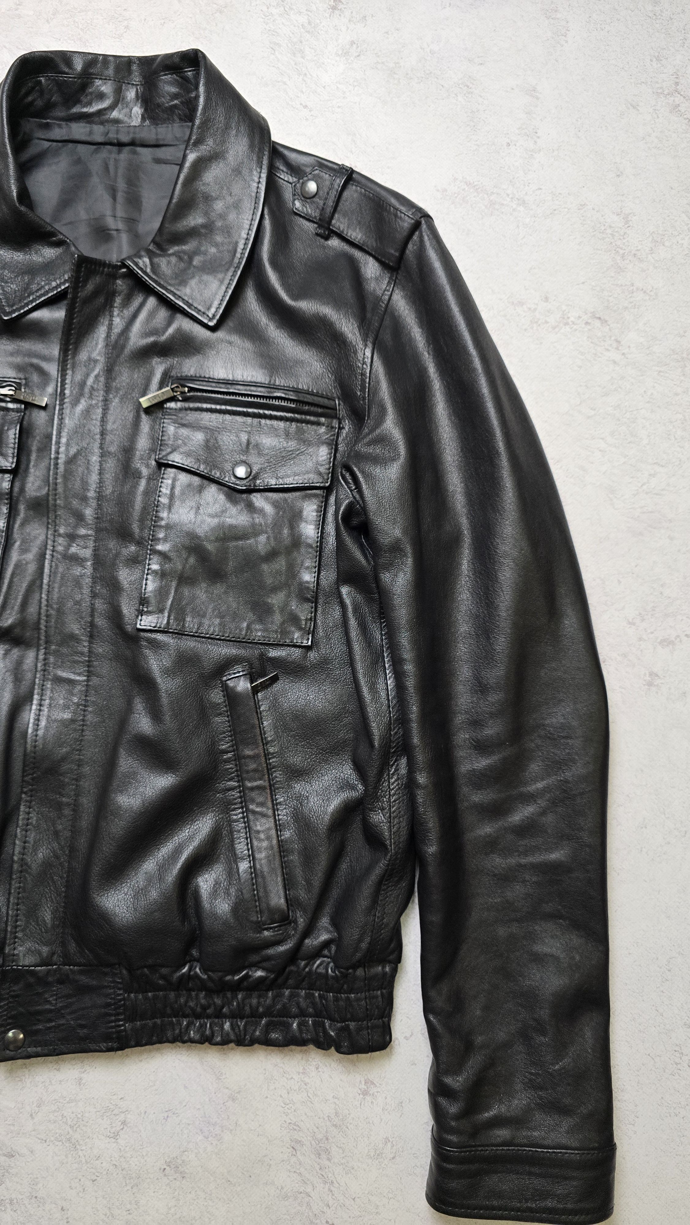 Other Floriani Vera Pelle Leather Bomber Jacket Full Zip Military Size US XL / EU 56 / 4 - 6 Thumbnail