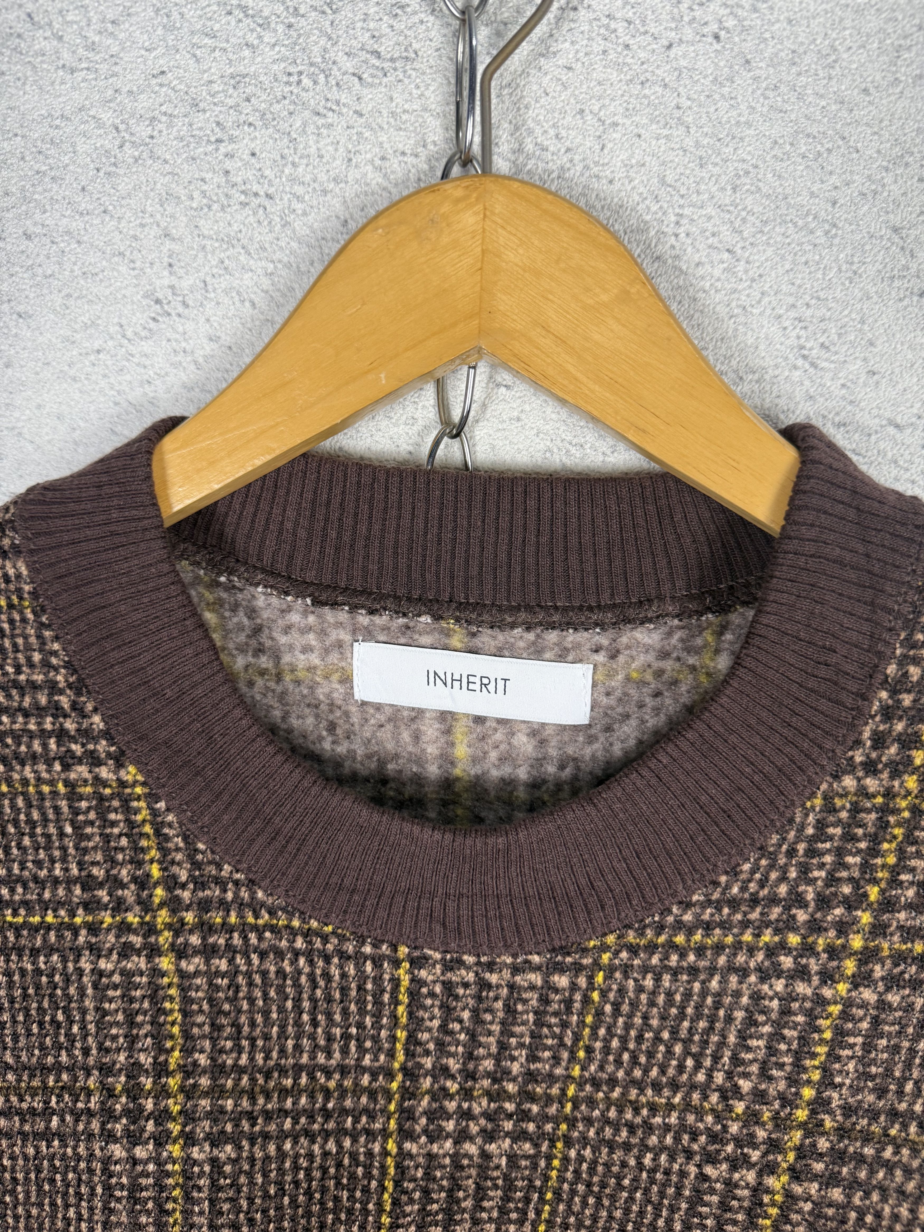 Japanese Brand INHERIT Plaid Tartan Knit Sweater Size US L / EU 52-54 / 3 - 6 Thumbnail