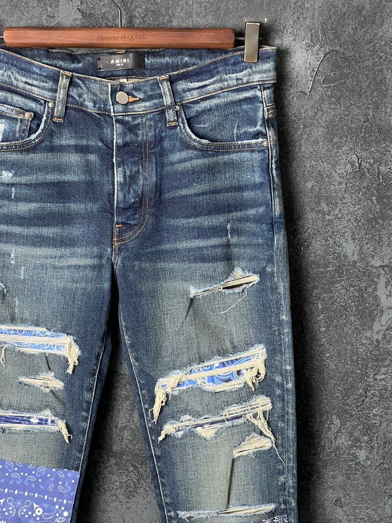 Amiri Amiri Blue stitched jeans 2502-Nextarrow Size US 32 / EU 48 - 3 Thumbnail