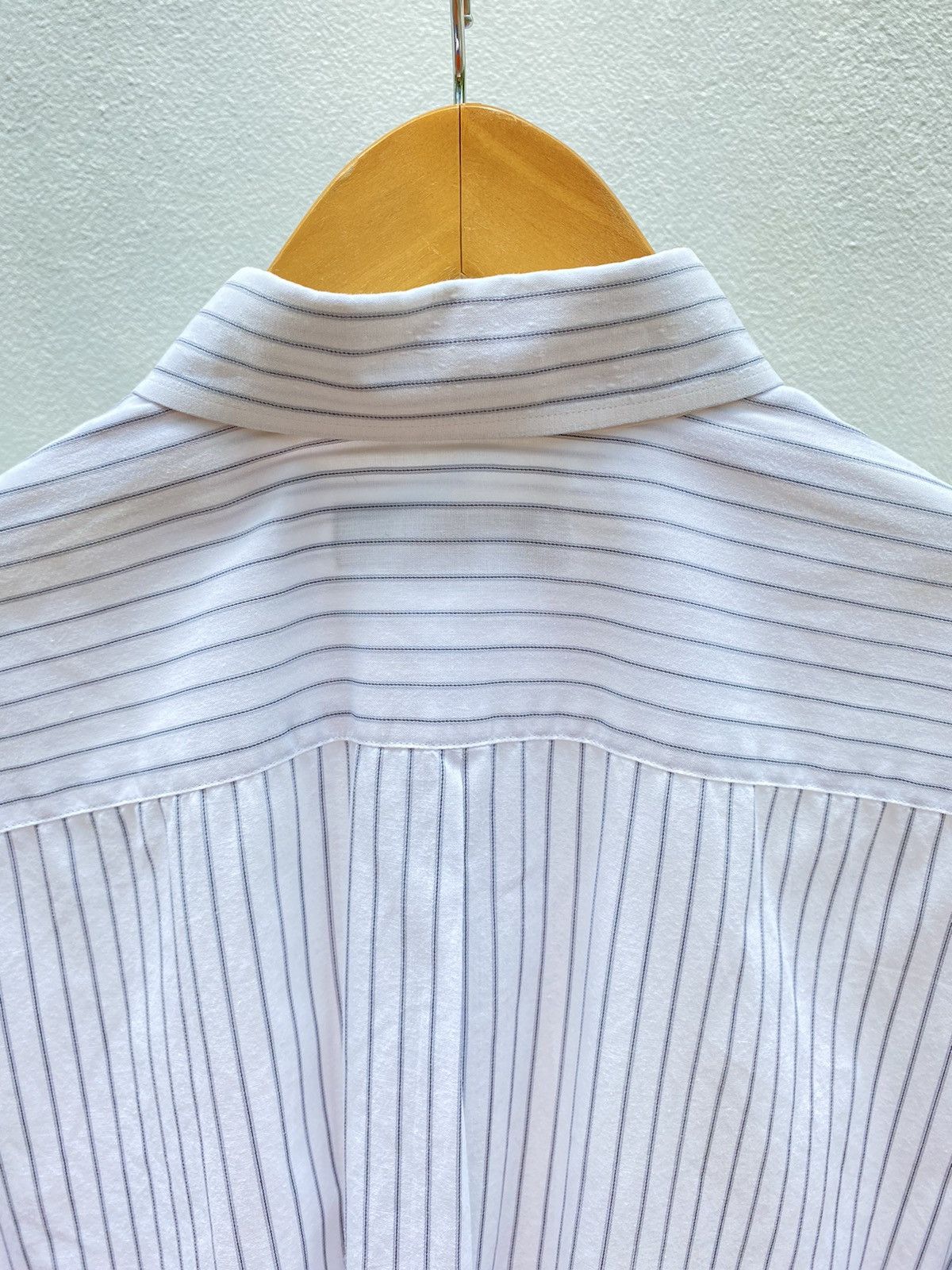 Yohji Yamamoto L.Q. Yohji Yamamoto Men White Stripes Shirt Size US L / EU 52-54 / 3 - 3 Thumbnail
