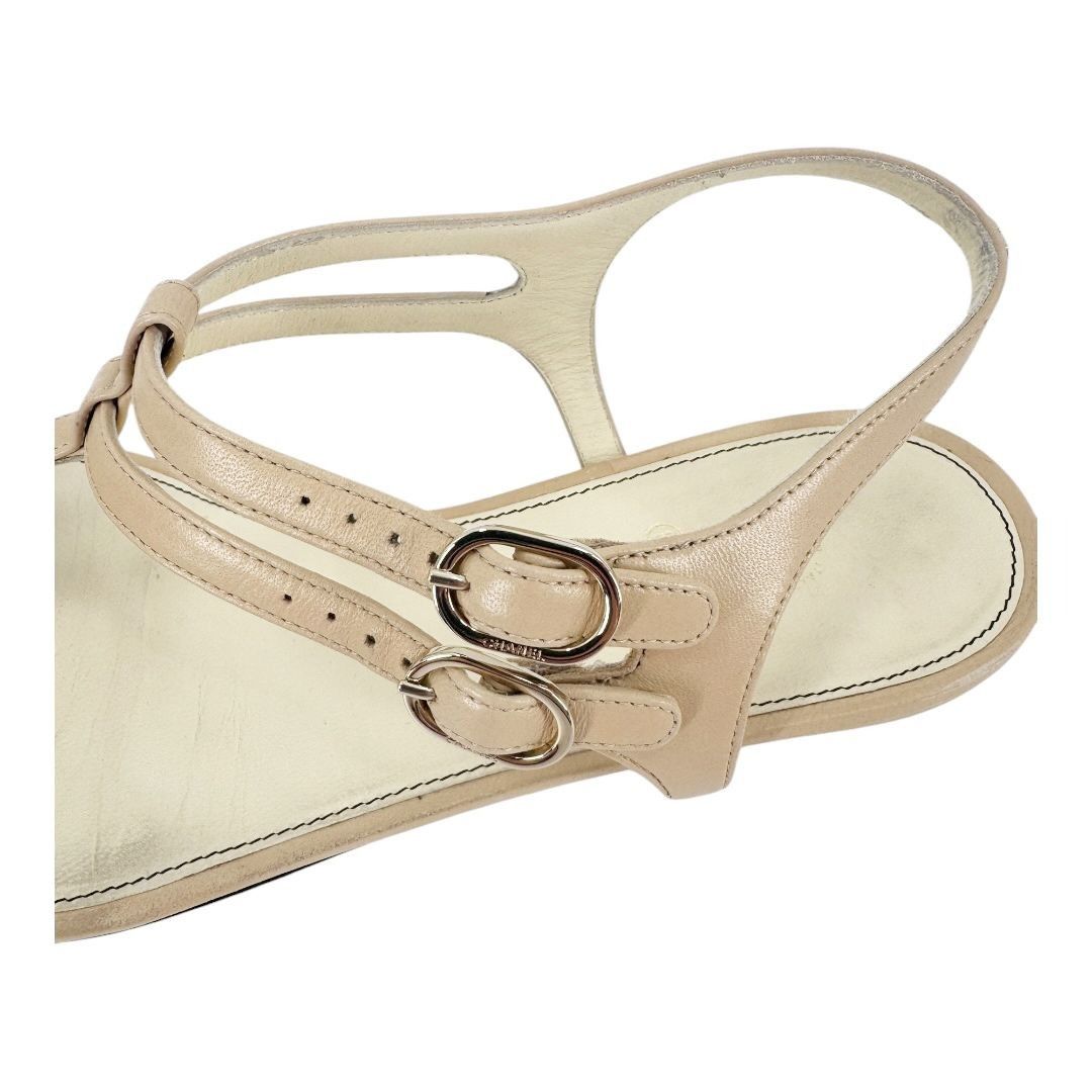 Chanel Chanel CC Logo Bow Pearl Leather Sandals Wide Fit Size US 8 / IT 38 - 6 Thumbnail
