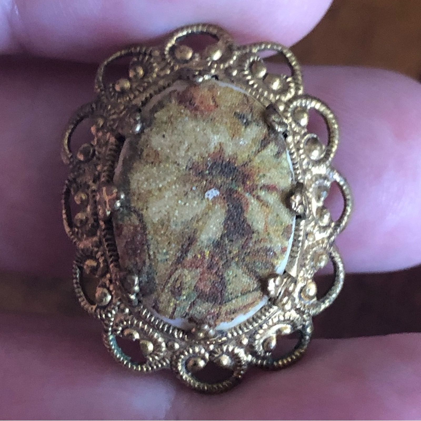 Vintage Vintage floral sugar glass filigree clip on earring Size ONE SIZE - 7 Thumbnail