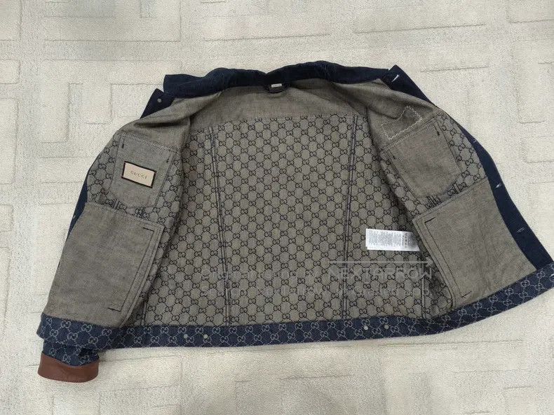 Gucci Gucci Full-print logo pattern lapel long-sleeved denim jac Size US M / EU 48-50 / 2 - 5 Thumbnail