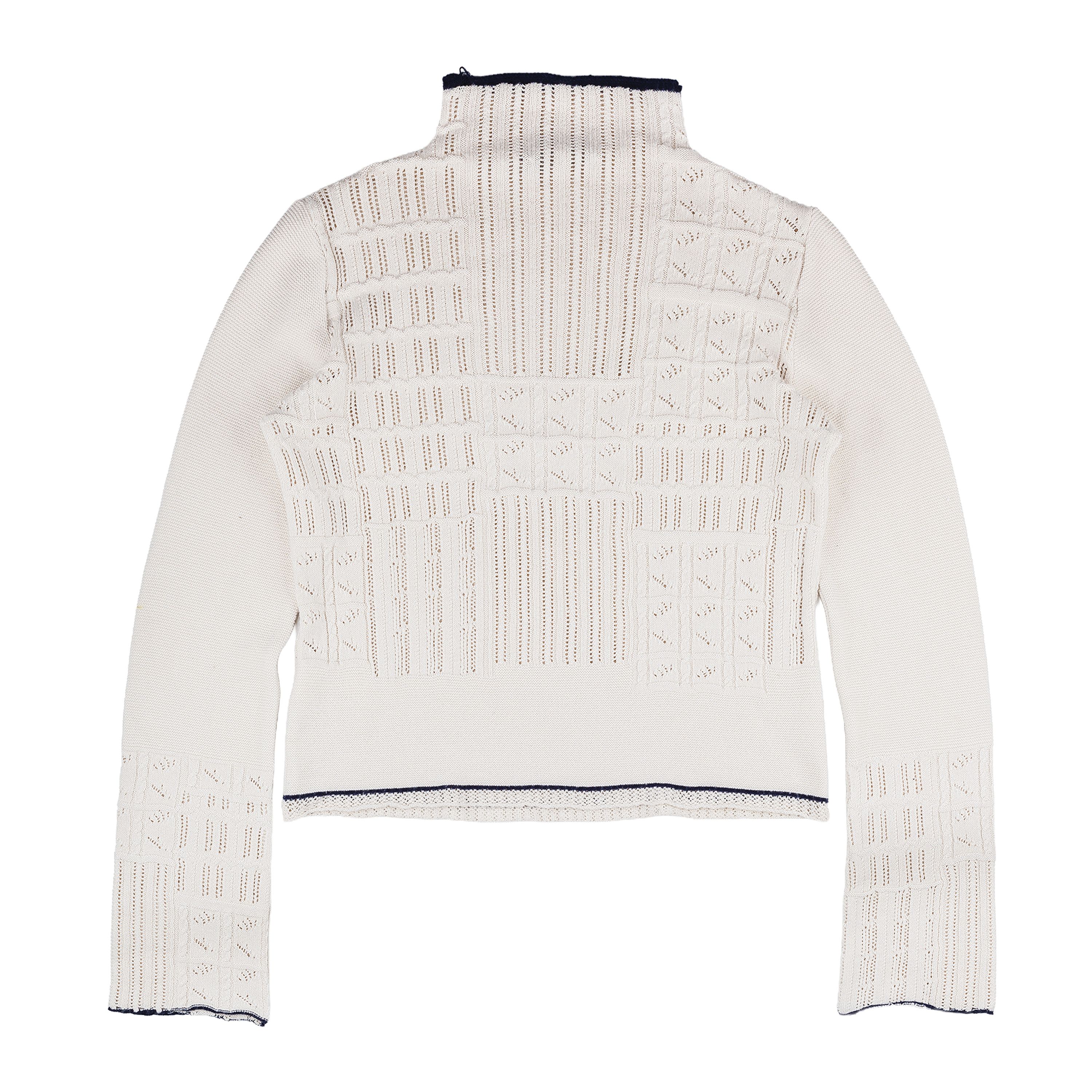 Marithe + Francois Girbaud Marithé François Girbaud Beige Crocheted Turtleneck Sweater Size L / US 10 / IT 46 - 1 Thumbnail