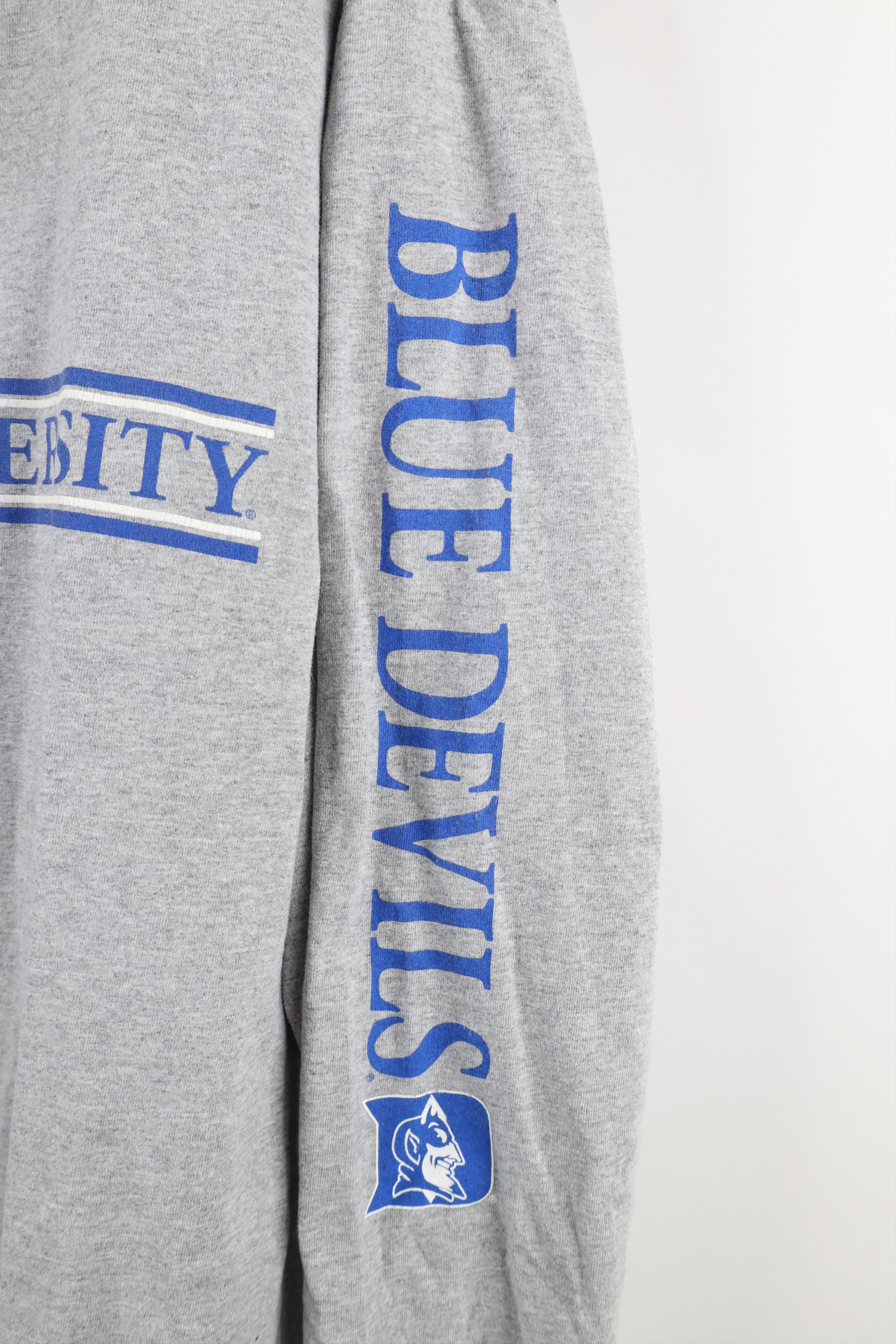 Vintage Vintage 90s Duke University Long Sleeve T-Shirt Gray USA Size US XL / EU 56 / 4 - 4 Thumbnail