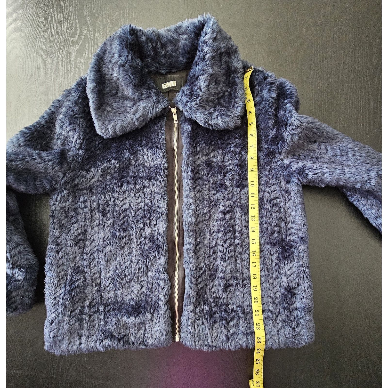 Reformation REFORMATION Blue Zip Closure Collared Faux Fur Jacket XL Size XL / US 12-14 / IT 48-50 - 6 Thumbnail