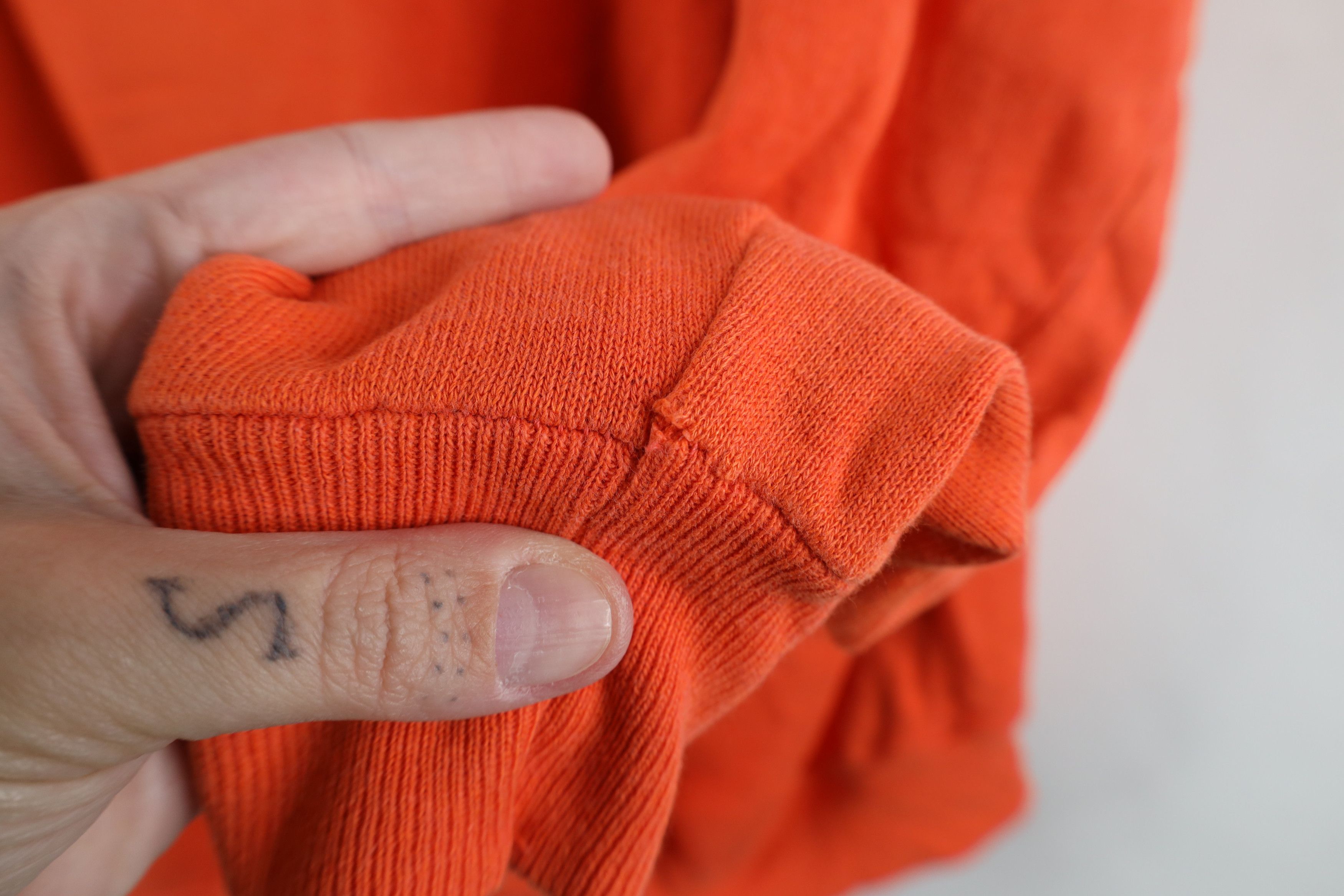 Vintage Vintage 70s Streetwear Blank Crewneck Sweatshirt Orange USA Size US XL / EU 56 / 4 - 8 Thumbnail