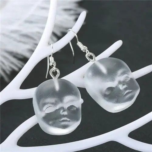 Jewelry Face Resin Dangle Drop Earrings Size ONE SIZE - 2 Thumbnail