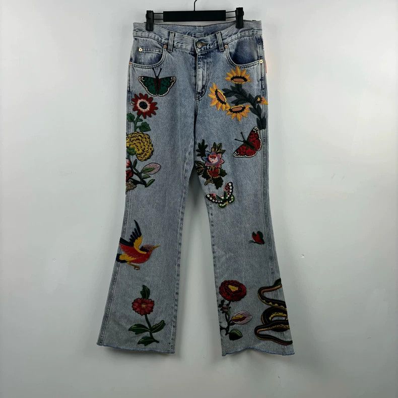 Gucci Gucci Embroidered denim trousers 2501-Nextarrow Size US 26 / EU 42 - 1 Thumbnail