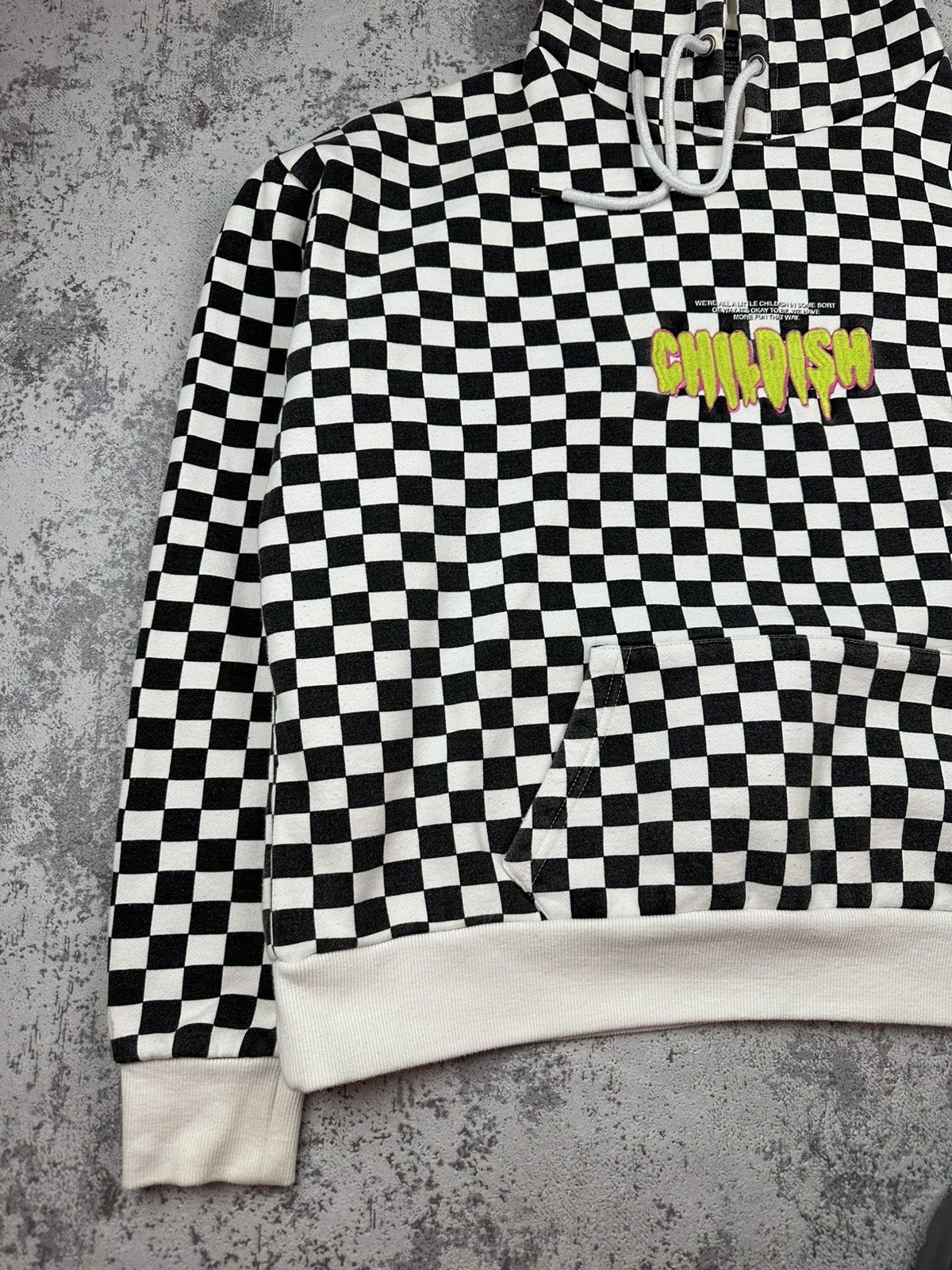 CHILDS CHILDISH Sweatshirt Hoodie Checkered Spellout Rare Size US M / EU 48-50 / 2 - 5 Thumbnail