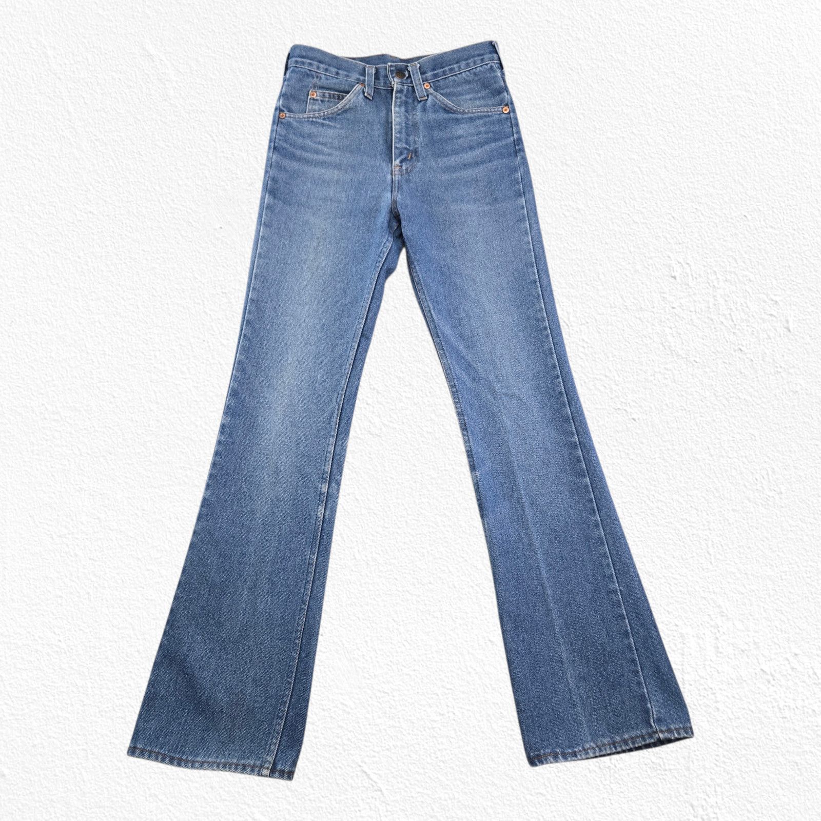 Vintage Vintage 70s Plain Pockets Flare Jeans 26 Size 26" / US 2 / IT 38 - 2 Thumbnail