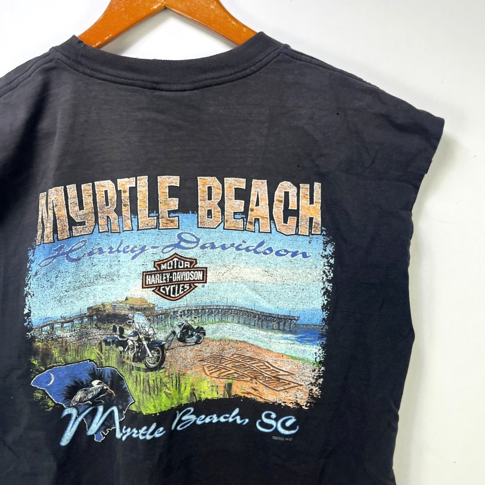 Harley Davidson VINTAGE Harley-Davidson Sleeveless Skull Shirt Large Mens T-Shirt Black Cotton US 90s Western Outdoor Pattern: Solid Size US L / EU 52-54 / 3 - 6 Thumbnail