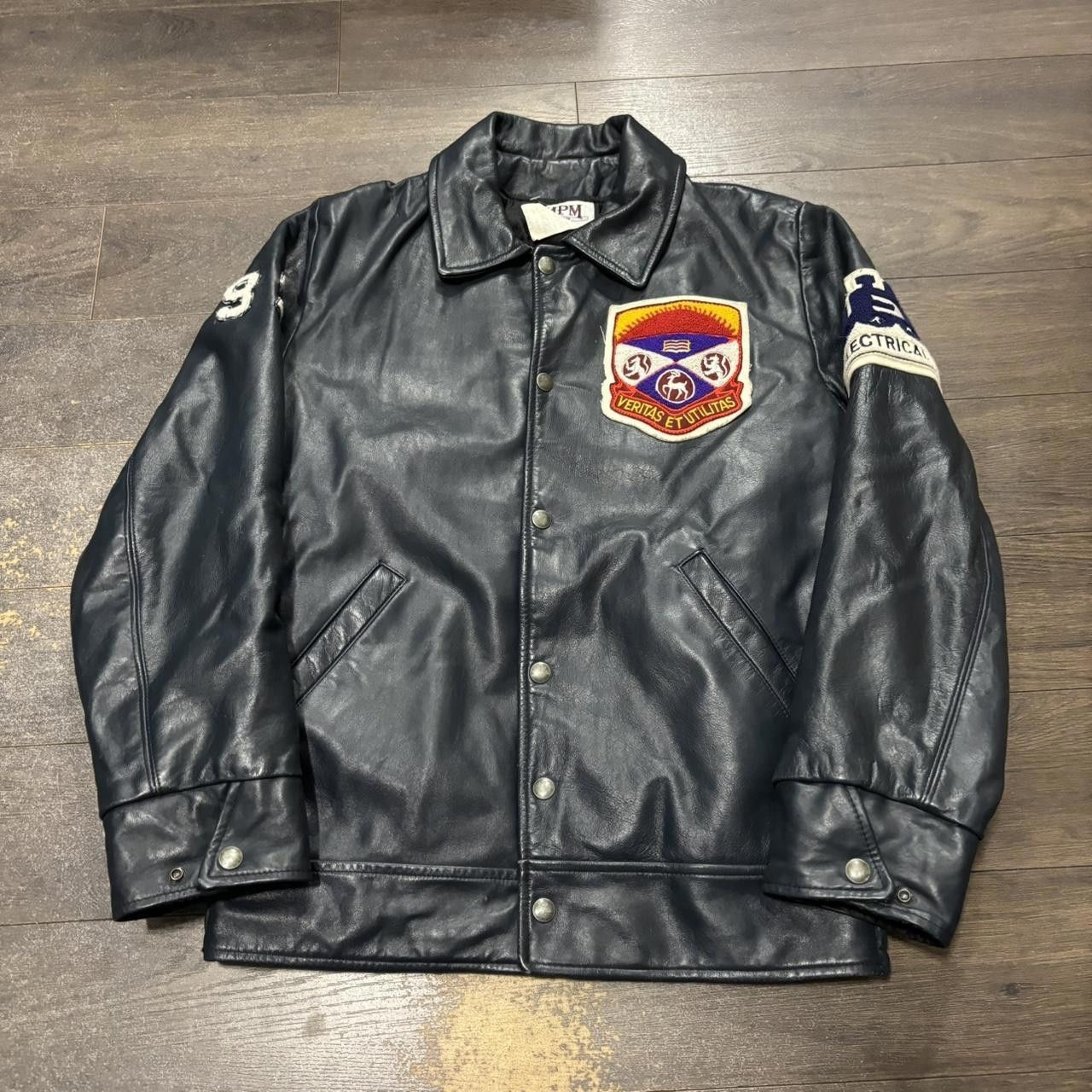 Other western university engineering science leather jacket 1992 Size US M / EU 48-50 / 2 - 3 Thumbnail