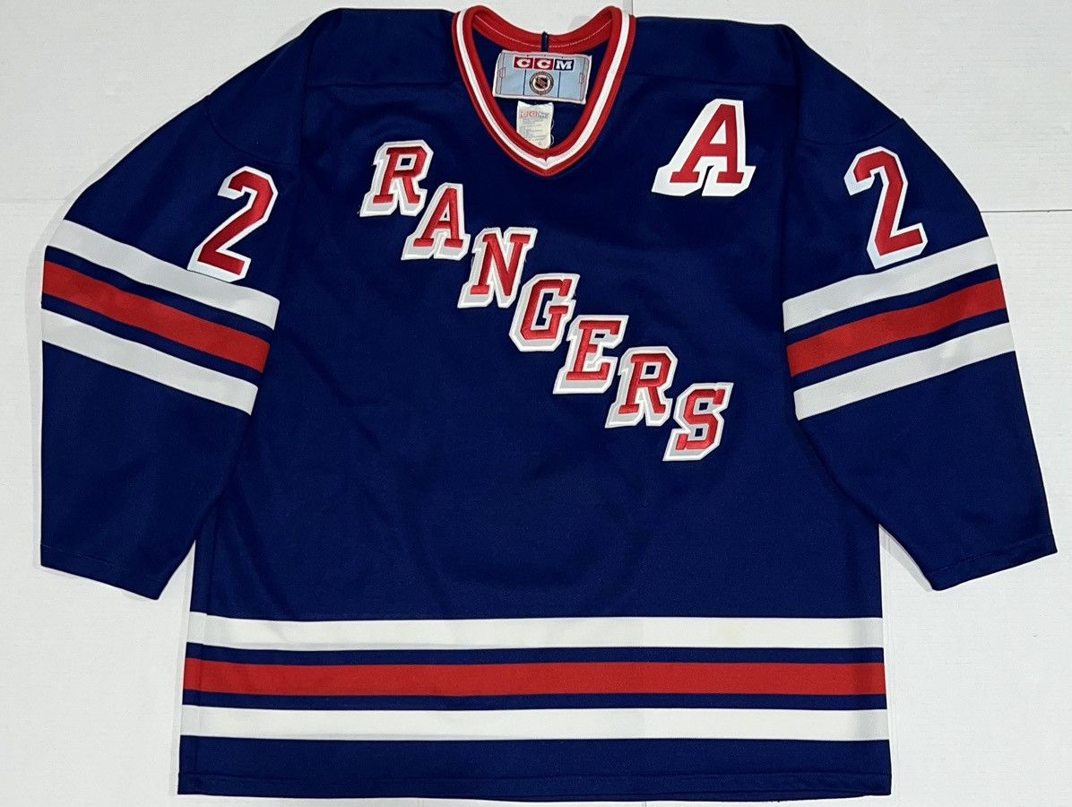 Ccm Vintage New York Rangers Brian Leetch Jersey Ccm 90s Xl Size US XL / EU 56 / 4 - 1 Thumbnail