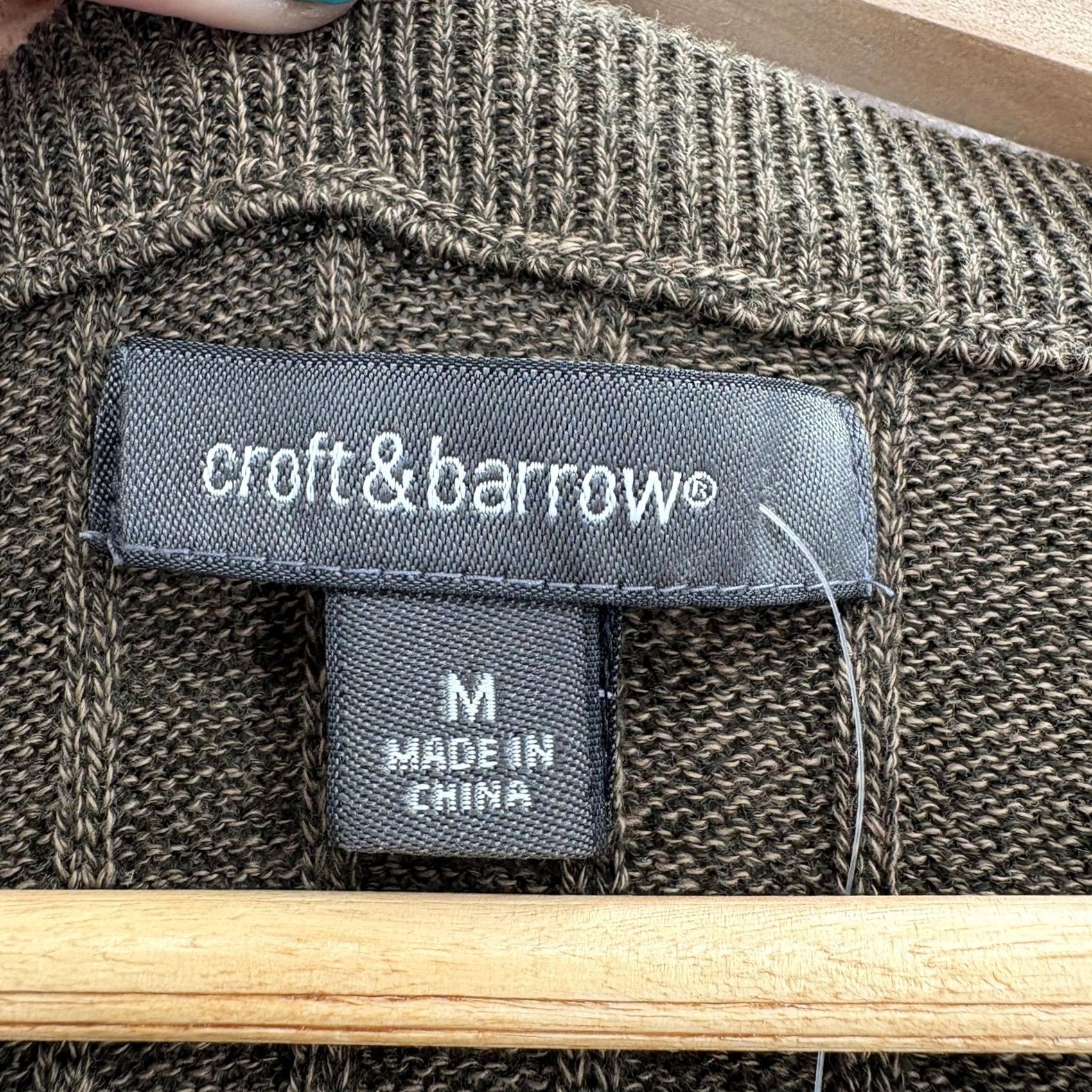 Croft & Barrow Croft & Barrow Cardigan Sweater Mens M Brown Cotton Acrylic Knit NWT Ribbed V-Neck Long Sleeve Button Solid Winter Casual Mens Size US M / EU 48-50 / 2 - 4 Thumbnail
