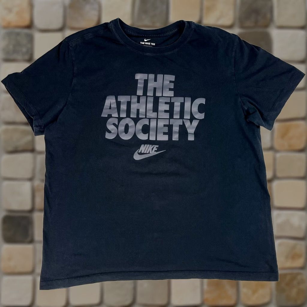 Nike Nike The Athletic Society T-shirt Shirt XL Black Mens Cotton 2010s Sports Nike Tee Size US XL / EU 56 / 4 - 1 Thumbnail