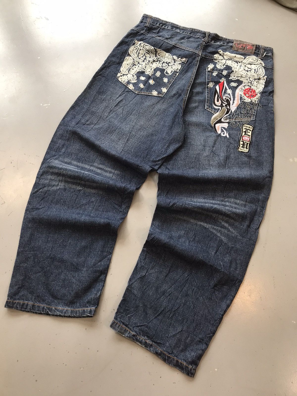 Ecko Unltd. × Vintage Vintage Ecko UNLTD kimonos 👘 women embroidered denim Size US 42 / EU 58 - 9 Thumbnail
