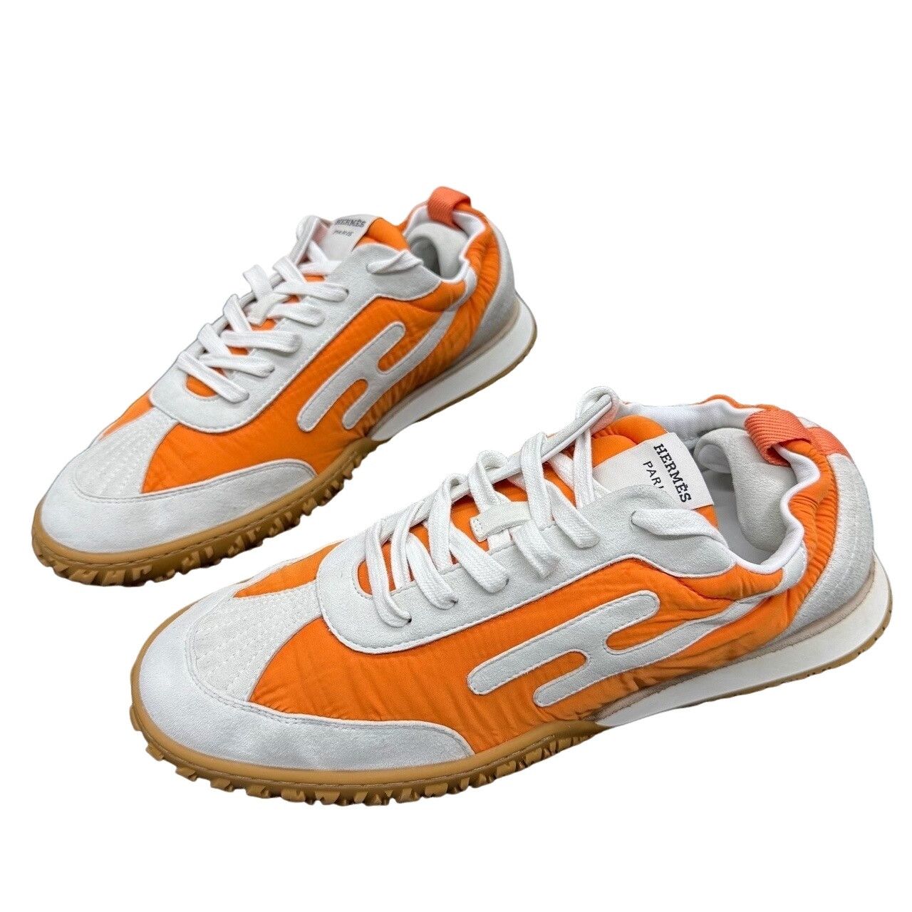 Hermes Hermès Orange Low-Top Sneakers Size US 8 Size US 8 / EU 41 - 1 Thumbnail