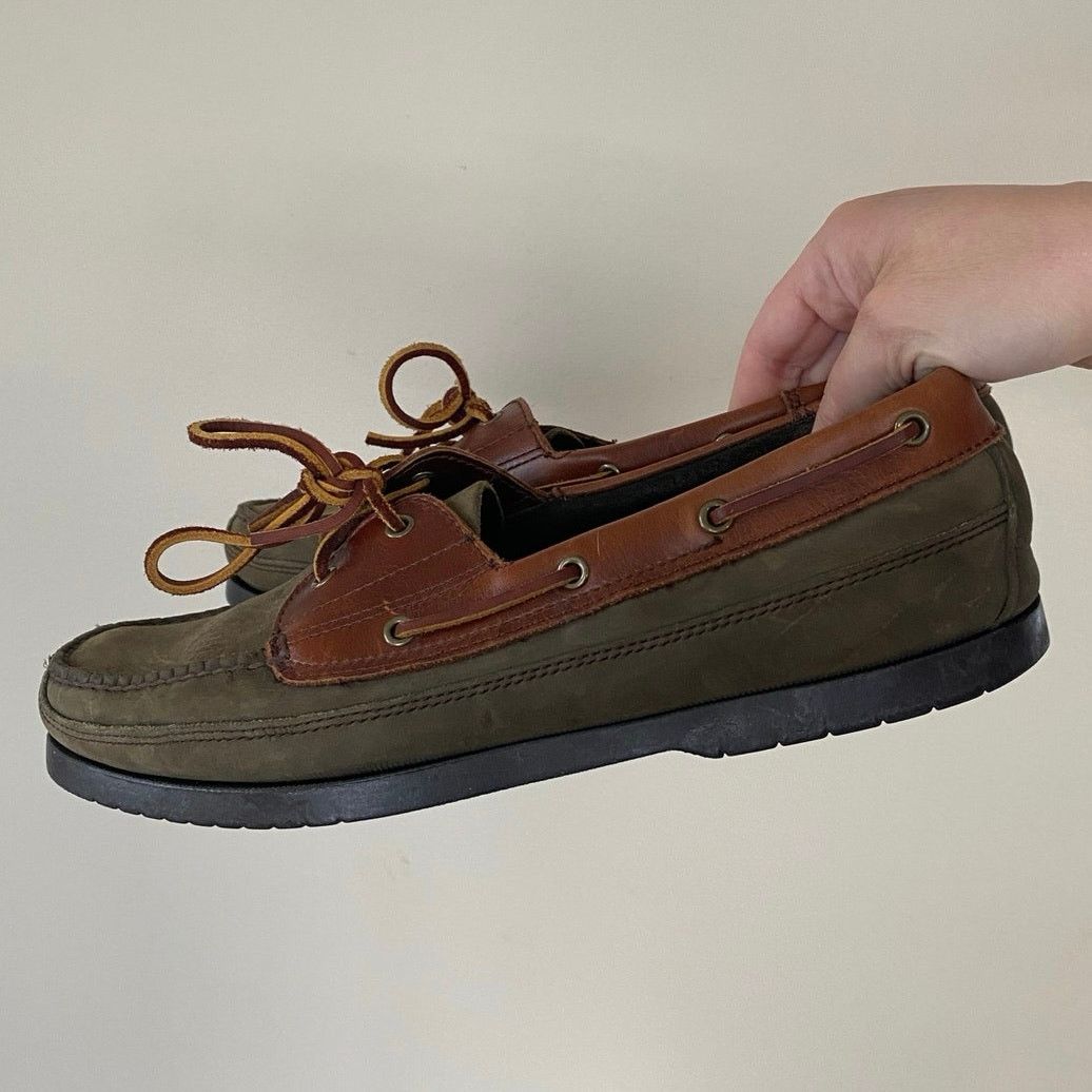 G.H. Bass & Co. GH Bass Co Boat Dock Shoes Size 10.5 Leather Slip-On Lace Up Size US 10.5 / EU 43-44 - 2 Thumbnail