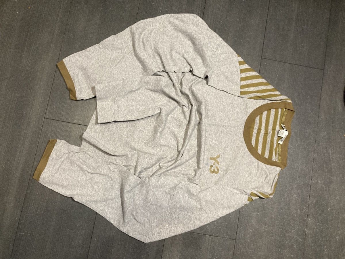 Yohji Yamamoto Y-3 Yohji Yamamoto Striped Long Sleeve Tee Beige Grey Size US M / EU 48-50 / 2 - 1 Thumbnail