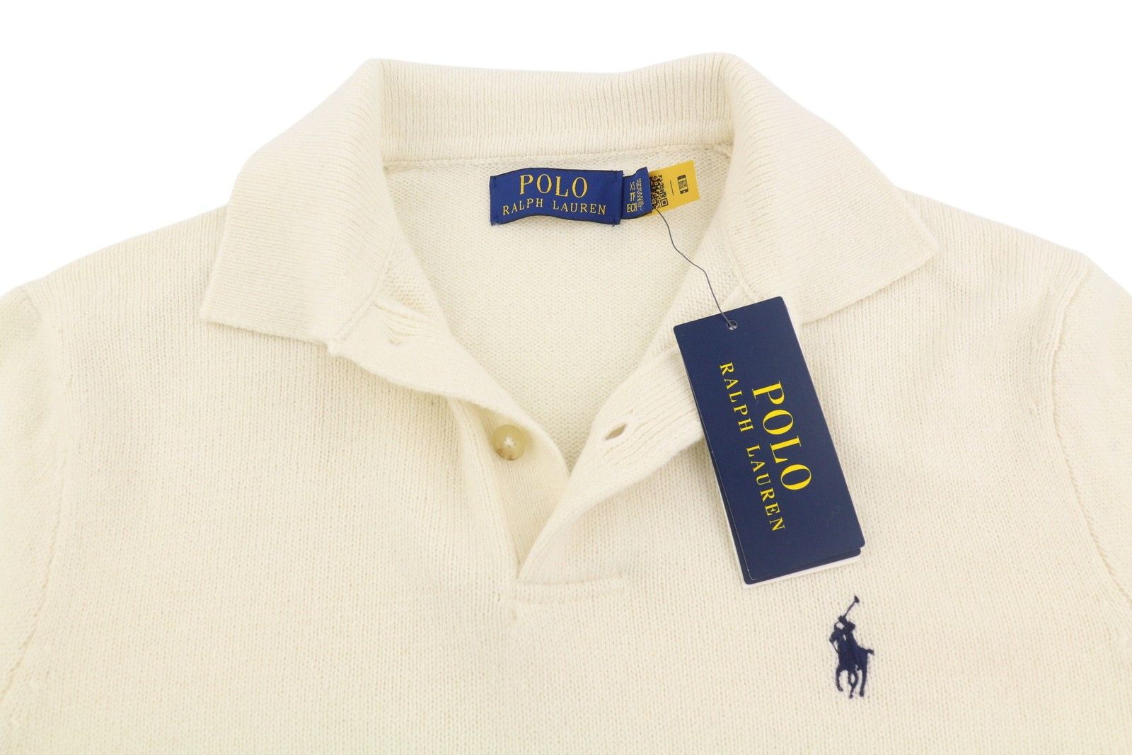Ralph Lauren CREAM XS Wool Blend Polo Neck Pullover 86930 Size US XS / EU 42 / 0 - 4 Thumbnail
