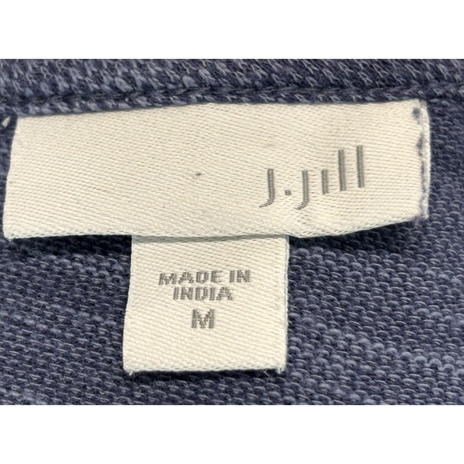 J. Jill J. Jill Women's Blue Long Sleeve Tunic Shirt Medium Heatgered Side Slits Casual Cotton Size M / US 6-8 / IT 42-44 - 6 Thumbnail