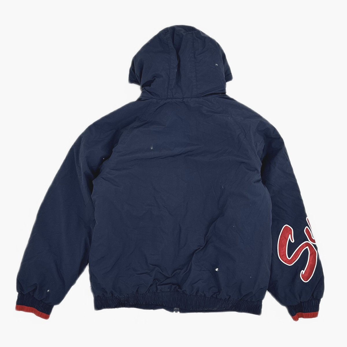 Supreme Supreme Sleeve Script Sideline Jacket Navy Size US M / EU 48-50 / 2 - 2 Thumbnail