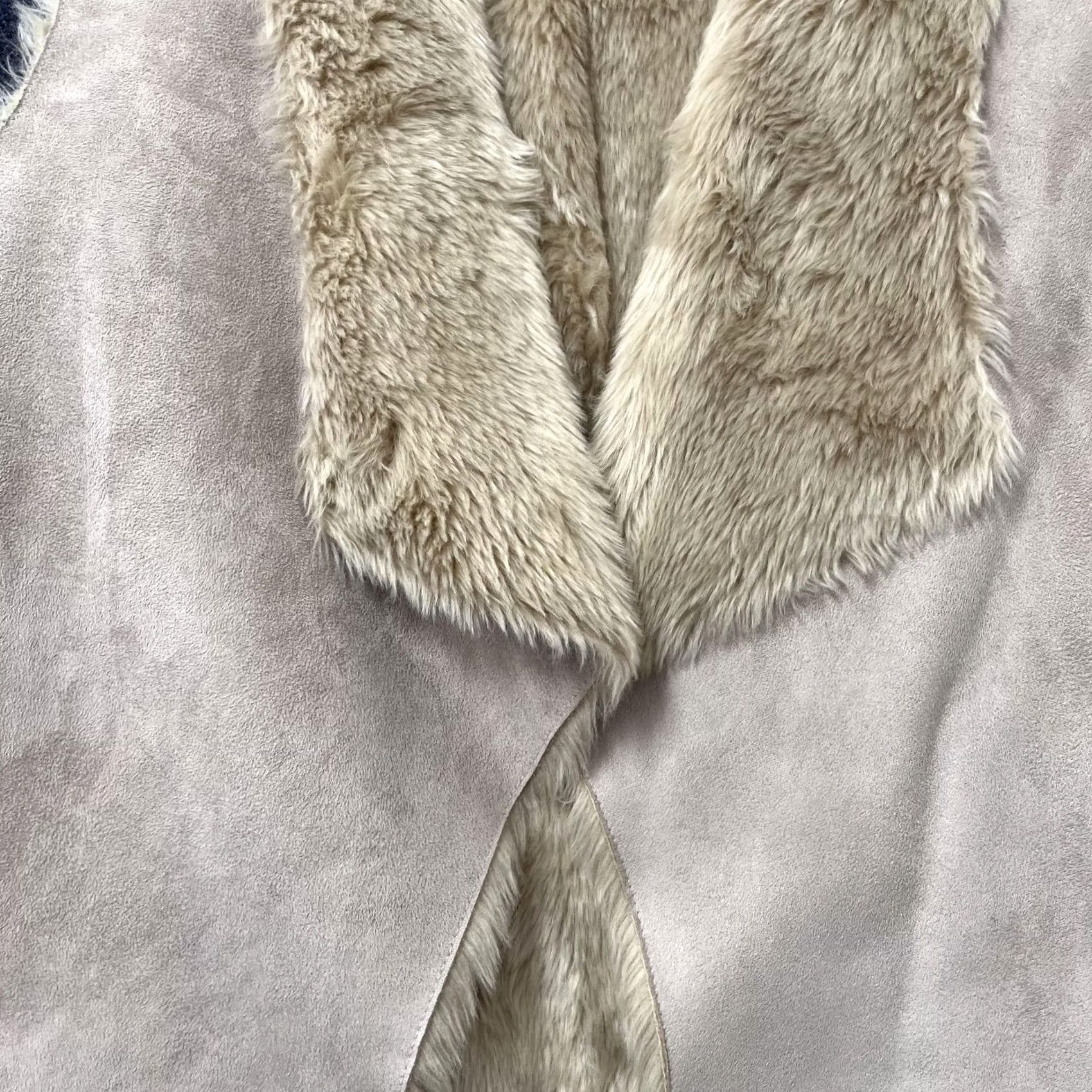 Vintage VINTAGE Lane Bryant Vest Womens 18/20 Beige Faux Suede Faux Fur Shearling Open Front Size XXL / US 16-18 / IT 52-54 - 3 Thumbnail
