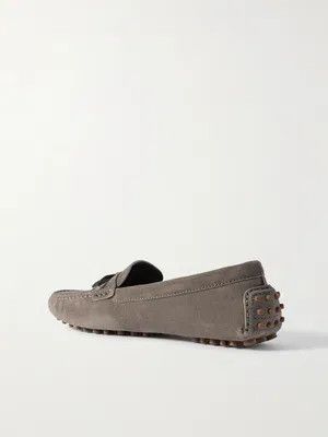 Brunello Cucinelli o1y0725 Leather Loafers in Taupe Gray Size US 9 / IT 39 - 2 Thumbnail