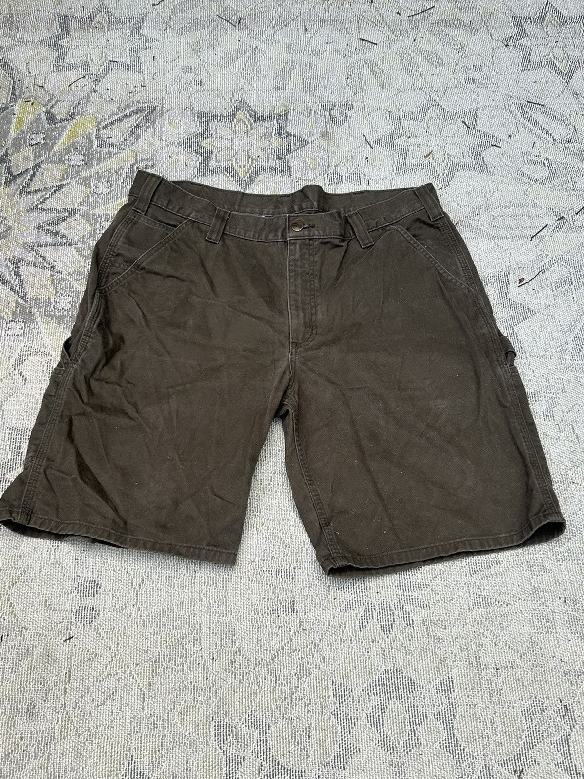 Carhartt × Vintage Vintage green/brown Carhartt carpenter shorts Size US 38 / EU 54 - 1 Thumbnail