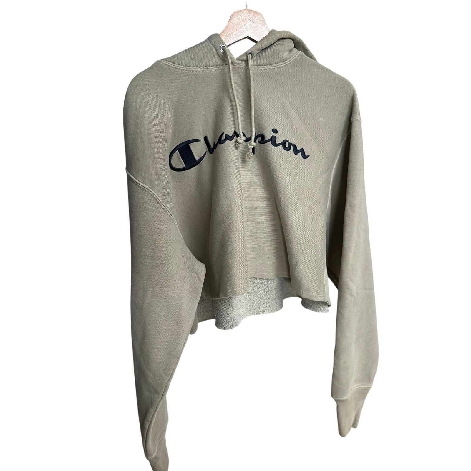 Champion Champion Cropped Beige Hoodie Women’s Size L Large Logo Size L / US 10 / IT 46 - 1 Thumbnail