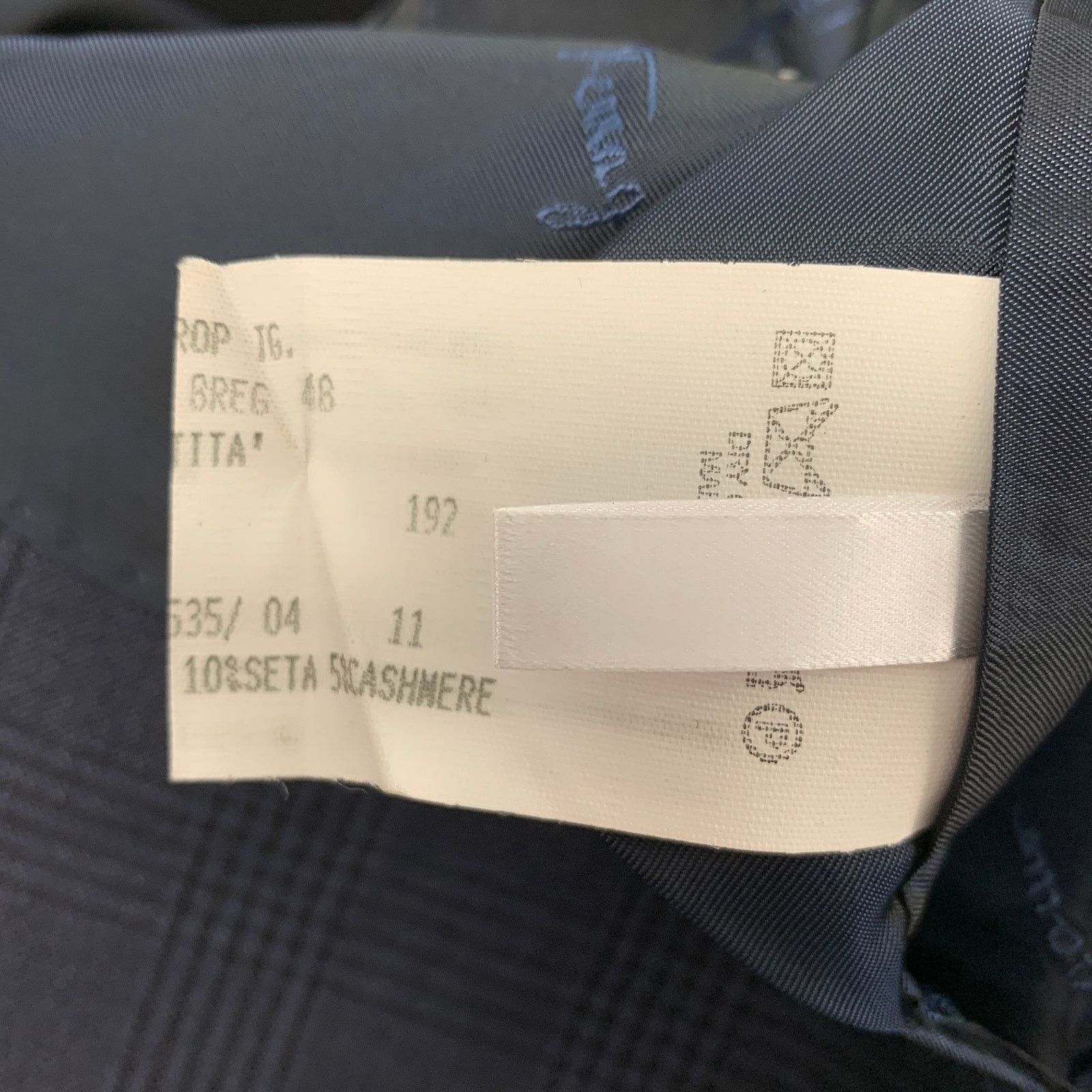 Salvatore Ferragamo Size 38 Navy Plaid Linen Blend Notch Lapel Sport Coat Size 38R - 7 Thumbnail