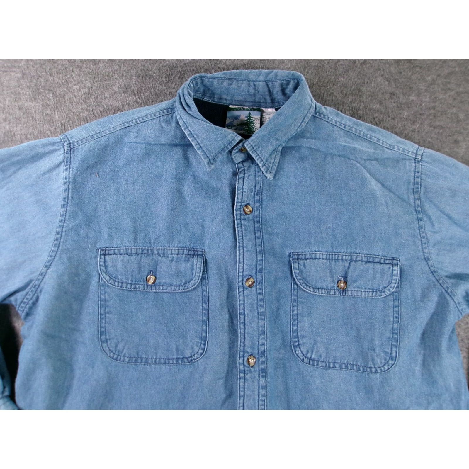 Denime Sierra Outdoors Shacket Men Medium Blue Denim Fleece Lined Heavyweight Workwear Denim Shirt Shacket Size US M / EU 48-50 / 2 - 2 Thumbnail