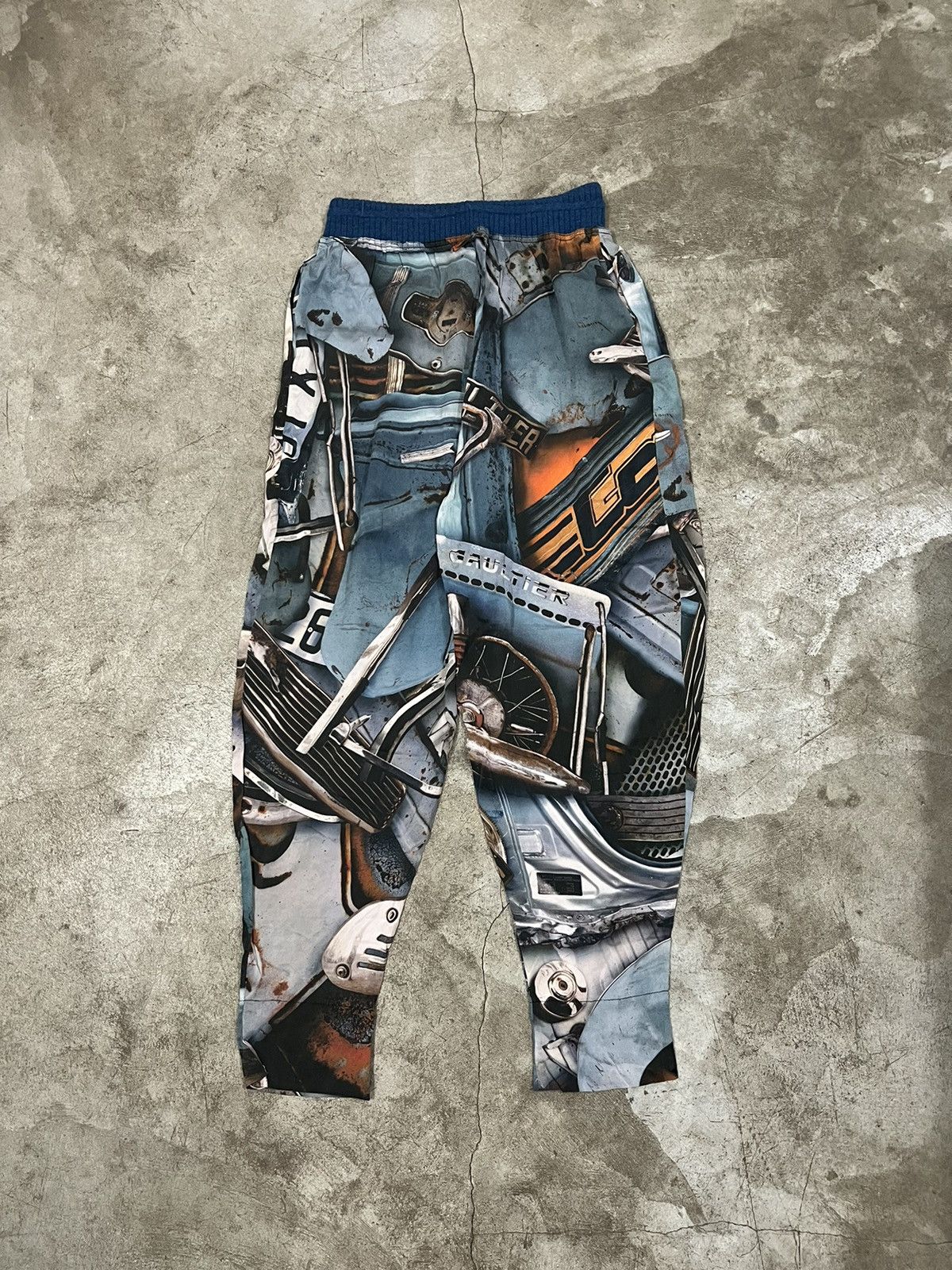 Designer × Jean Paul Gaultier × Vintage Jean Paul Gaultier Femme Junk Car AOP Print Silk Pants Size 27" / US 4 / IT 40 - 3 Thumbnail