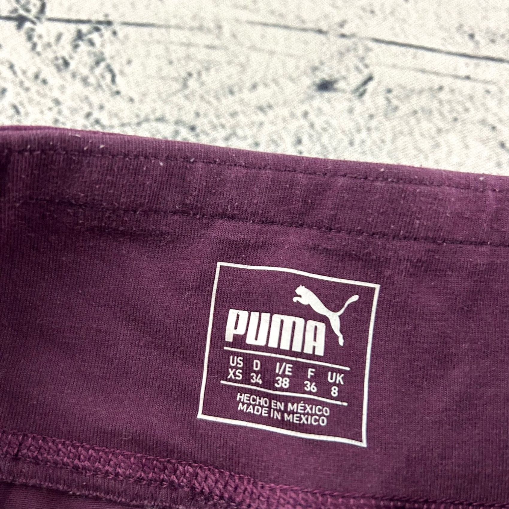 Puma Puma Cotton Full Length Athletic Yoga Pants Womens XS Maroon Size 26" / US 2 / IT 38 - 3 Thumbnail
