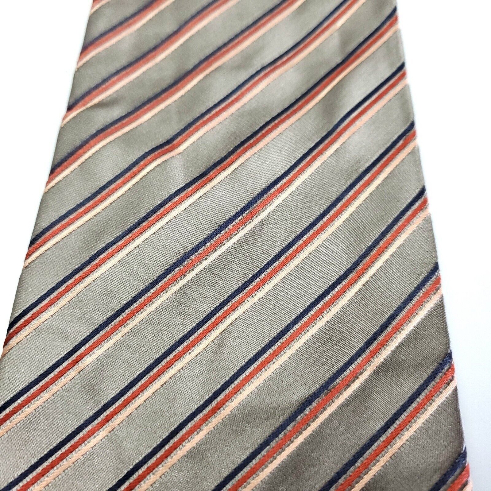 Dockers Dockers Beige Peach Striped Woven Silk Tie Size ONE SIZE - 2 Thumbnail