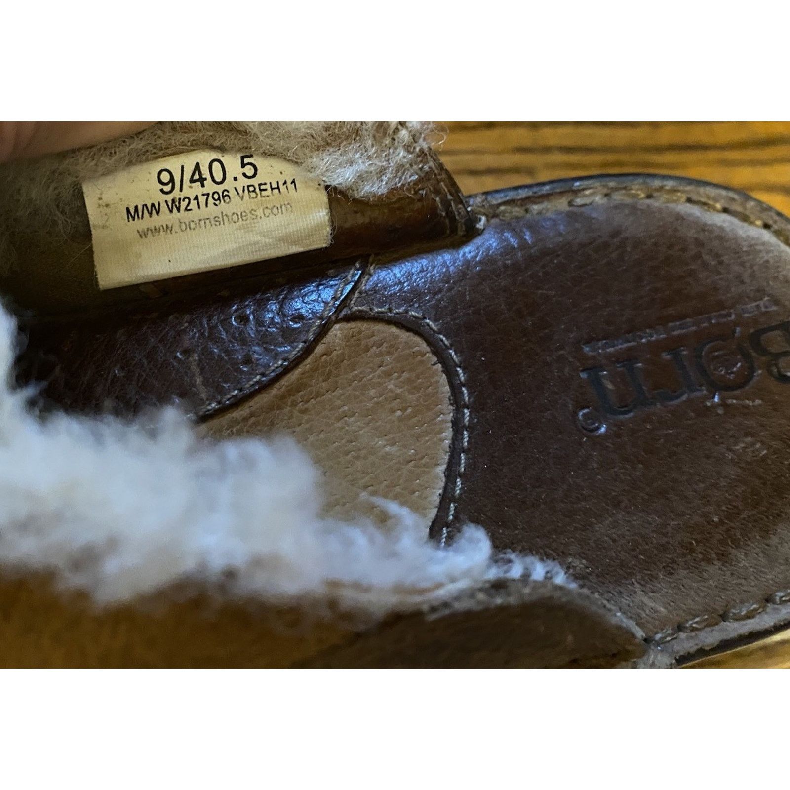 Born Born Hand Crafted Women's 9, 40.5 Leather Wool Lined Shoe Size US 9 / IT 39 - 7 Thumbnail