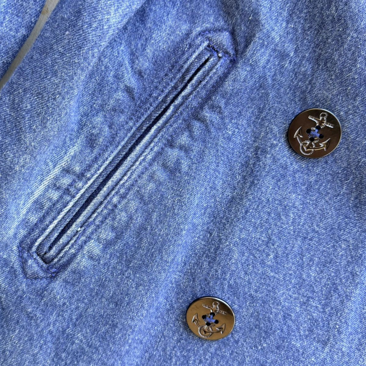 Polo Ralph Lauren Vintage Polo Ralph Lauren Denim Peacoat Double Breasted Size US M / EU 48-50 / 2 - 3 Thumbnail