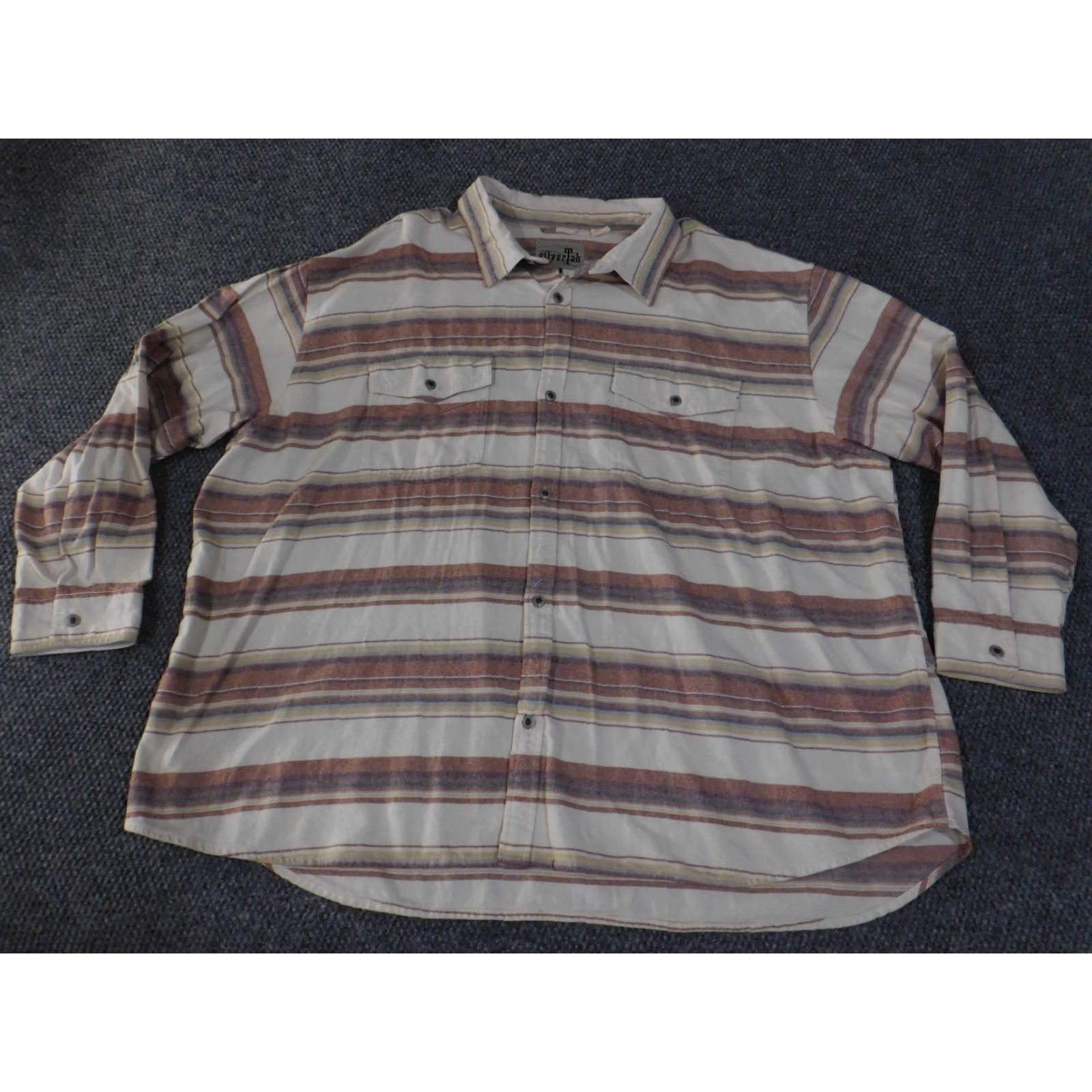 Levi's VINTAGE Levi's Shirt Mens 3XL Loose Fit Striped Ivory Button-Down Long Sleeve" Size US XXL / EU 58 / 5 - 2 Thumbnail